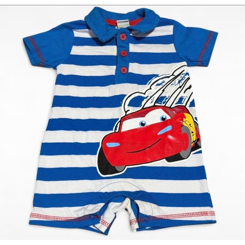 Y2K Disney Baby Cars Lightning McQueen Romper 3-6 Months